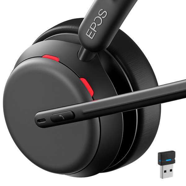 EPOS IMPACT 100 MS Mono USB-C+A Headset With Microphone, Microsoft Teams Certified, Noise-Cancelling, Lightweight, Soft Silicone Side Support, USB Adapter, Call Control, UC Professional Use
